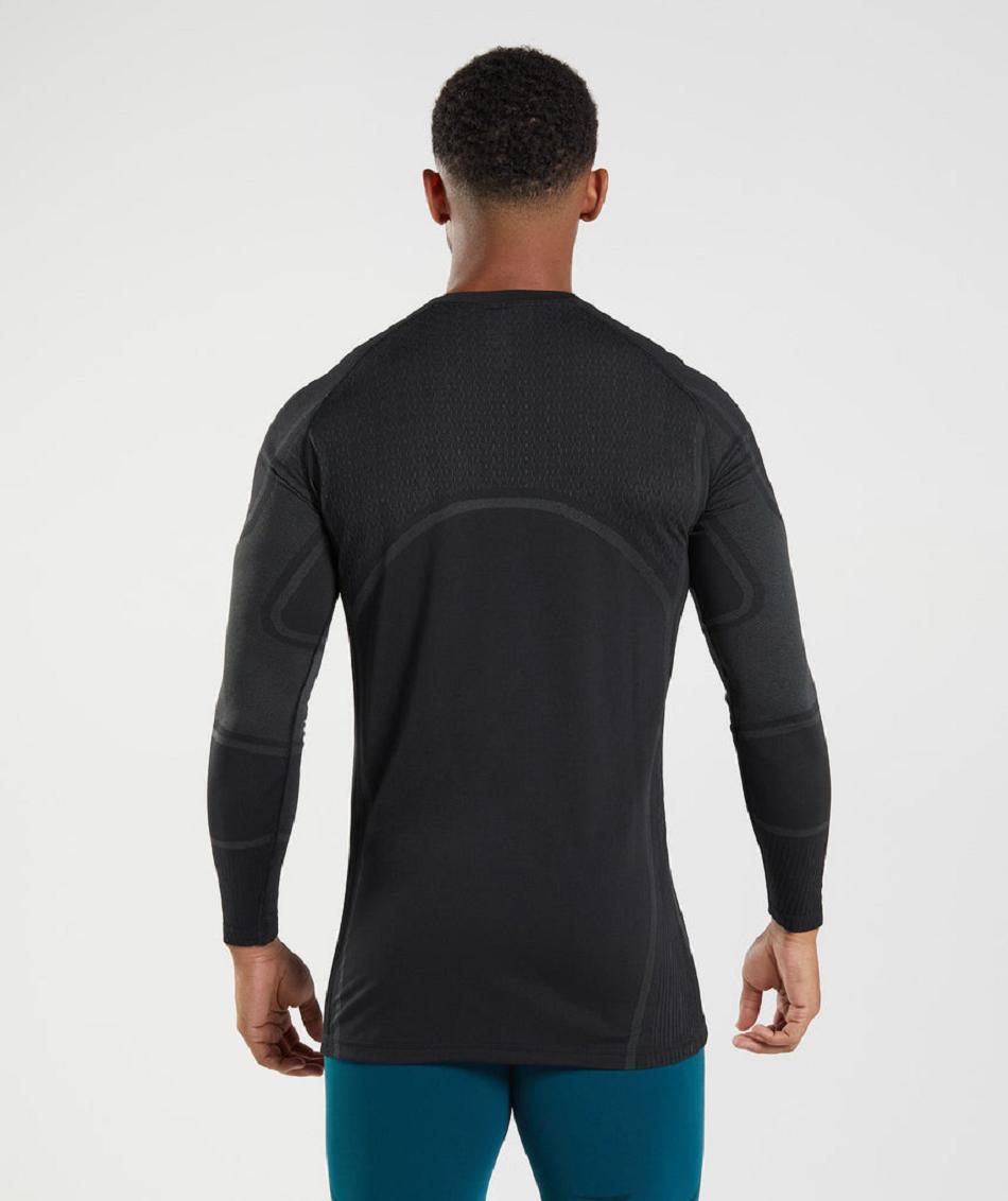 Long Sleeve Gymshark 315 Hombre Negras | CO 3533AHK